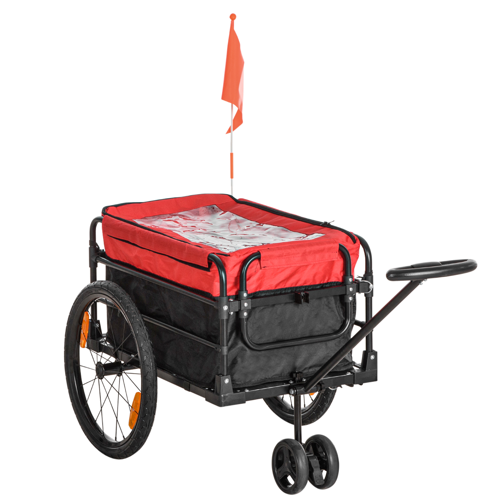 Bagageaanhanger Bolderkar 130 x 64 x 103 cm Staal Zwart+Rood