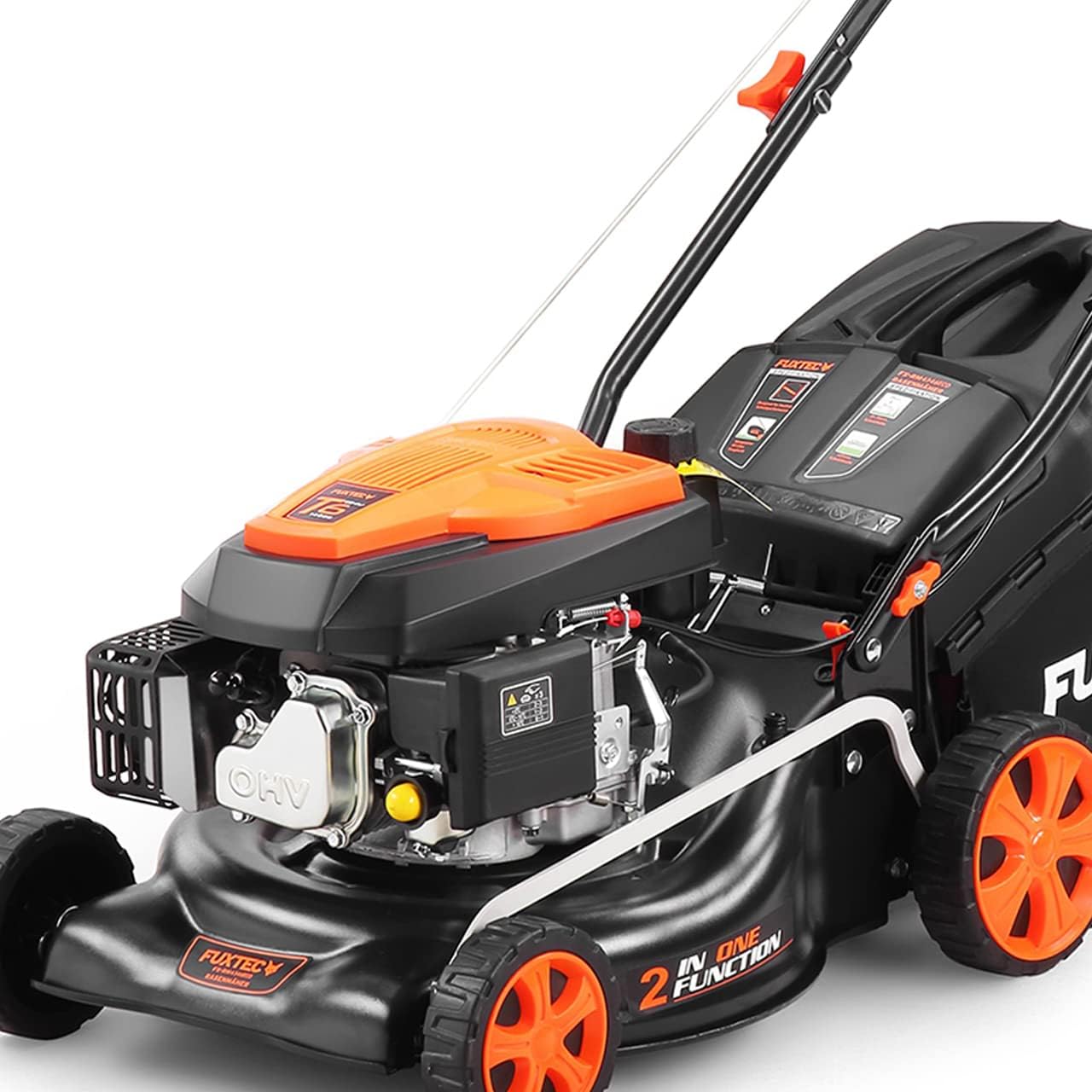 Tagliaerba a benzina a spinta FUXTEC FX-RM4346ECO tosaerba a motore a scoppio 146cc larghezza di taglio 42cm - Easy Clean - sacco raccoglierba 40L