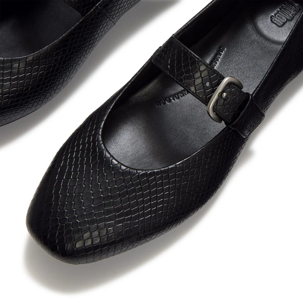 FitFlop Delicato Snake Mary All Black