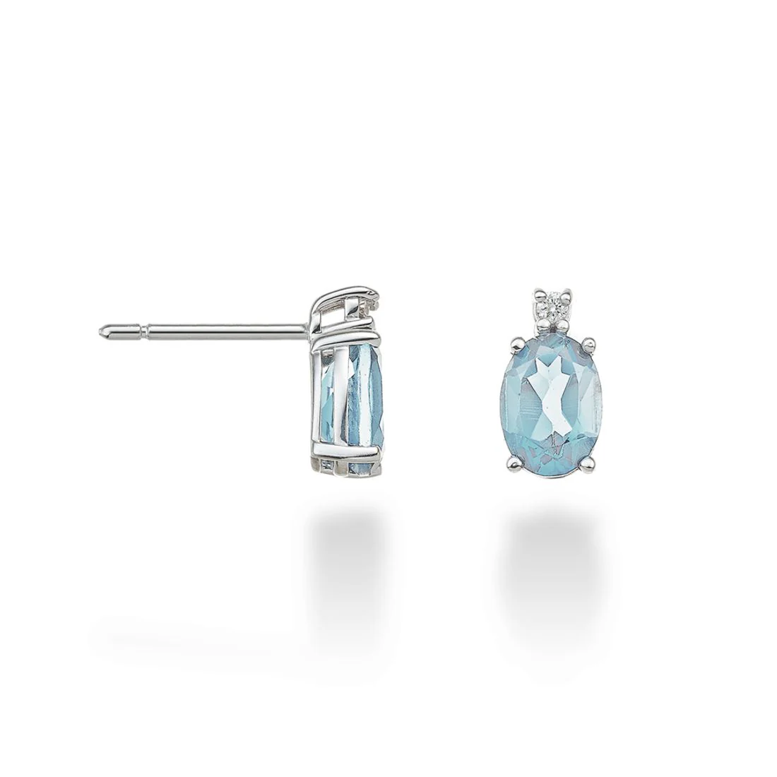 Orecchini Mikiko acquamarine ovali ct 1,00 e diamanti ct 0,03