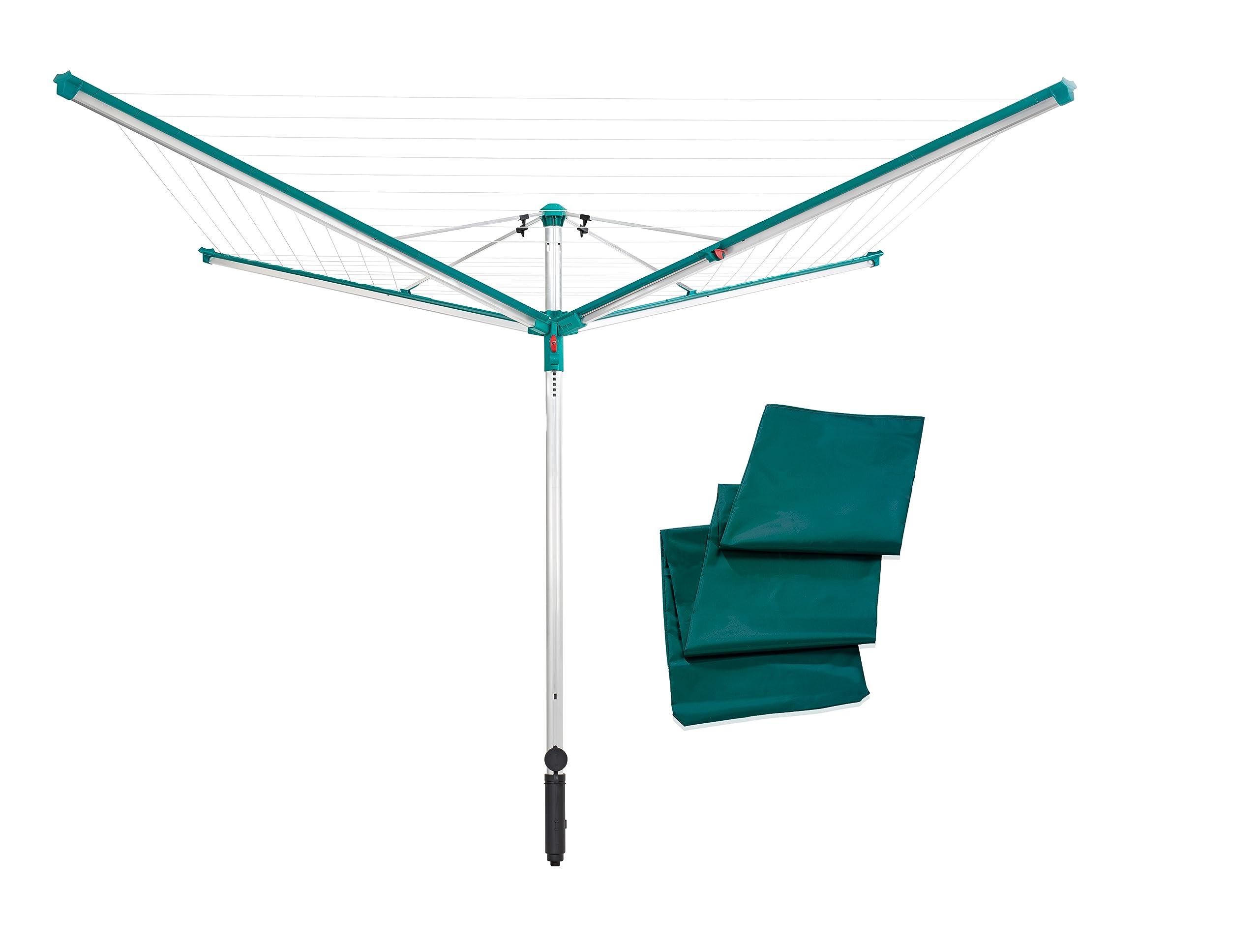 Leifheit Wäschespinne Linomatic 600 Deluxe Wäscheschirm mit 60 m Leinenlänge ideal für Garten und Balkon