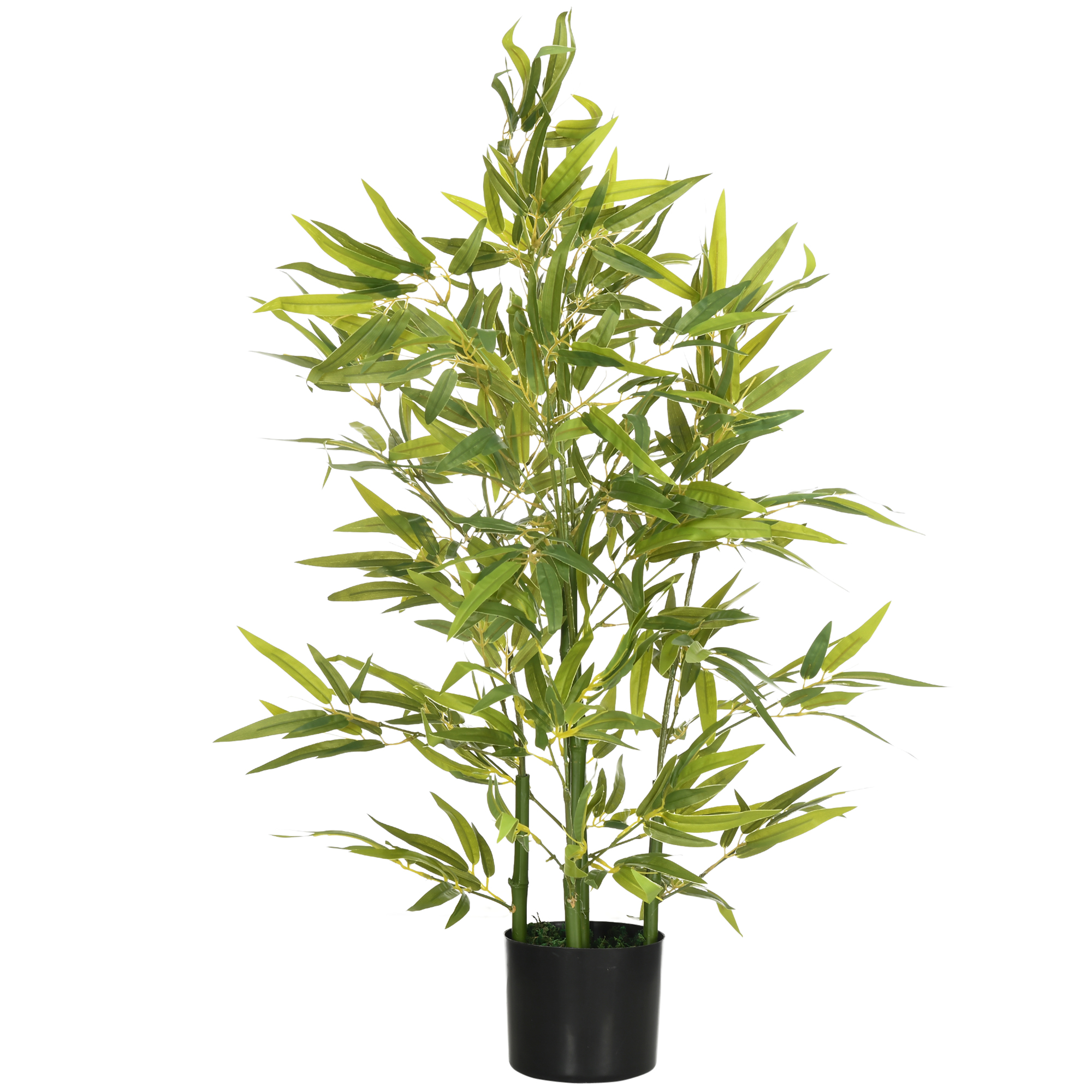 HOMCOM Künstlicher Baum, Kunstpflanze, 5 Stämme, 504 Blätter, robuster Topf, Kunststoff