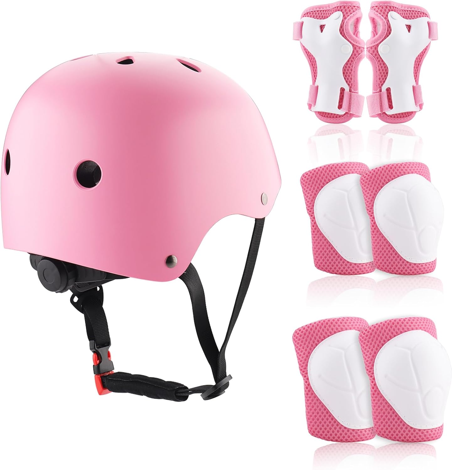 ZWOOS Ginocchiere per bambini con casco, set di protezioni per bambini 3-10 anni
