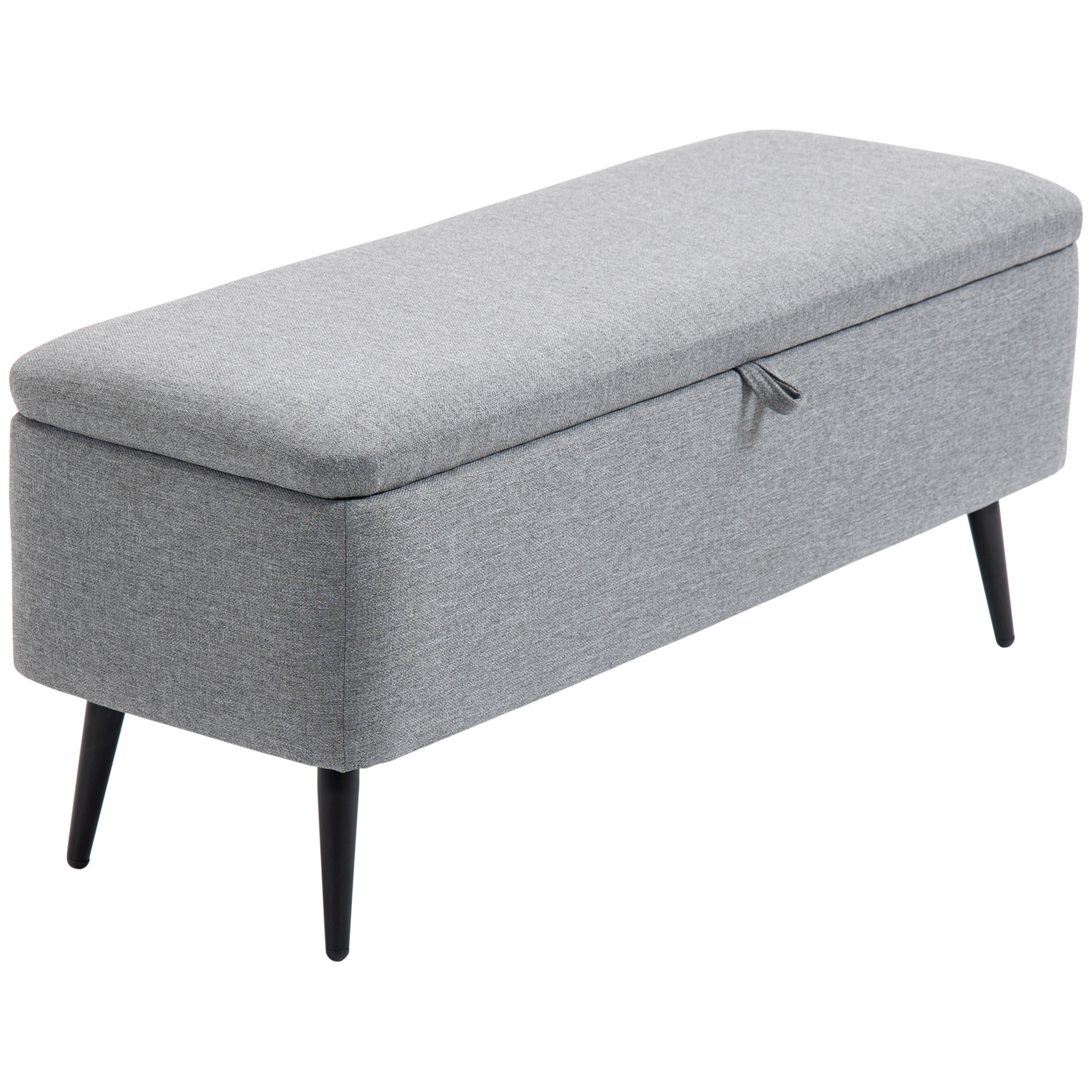 HOMCOM Sitzbank, Sitztruhe, Polsterbank, Leinenoptik, bis 150kg, 101x38,5x44,5 cm, Grau