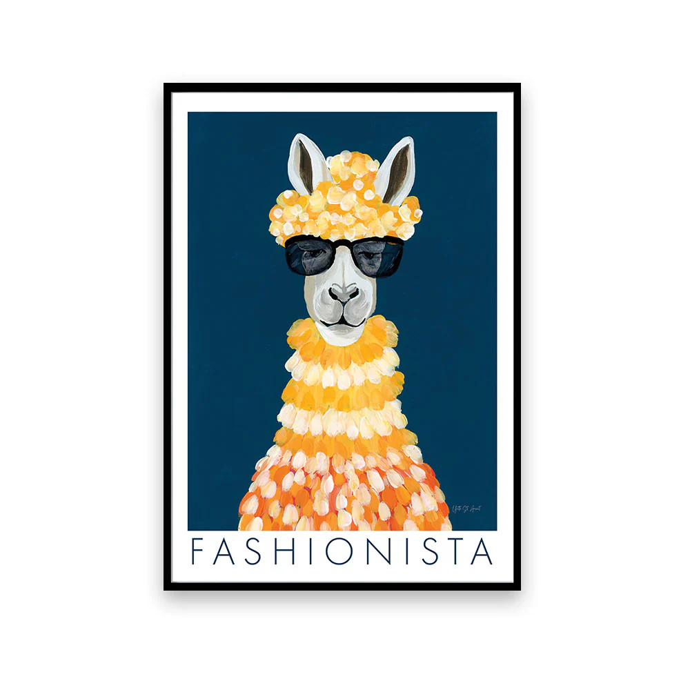 Fashionista Alpaca �C A4 Framed Print in Black