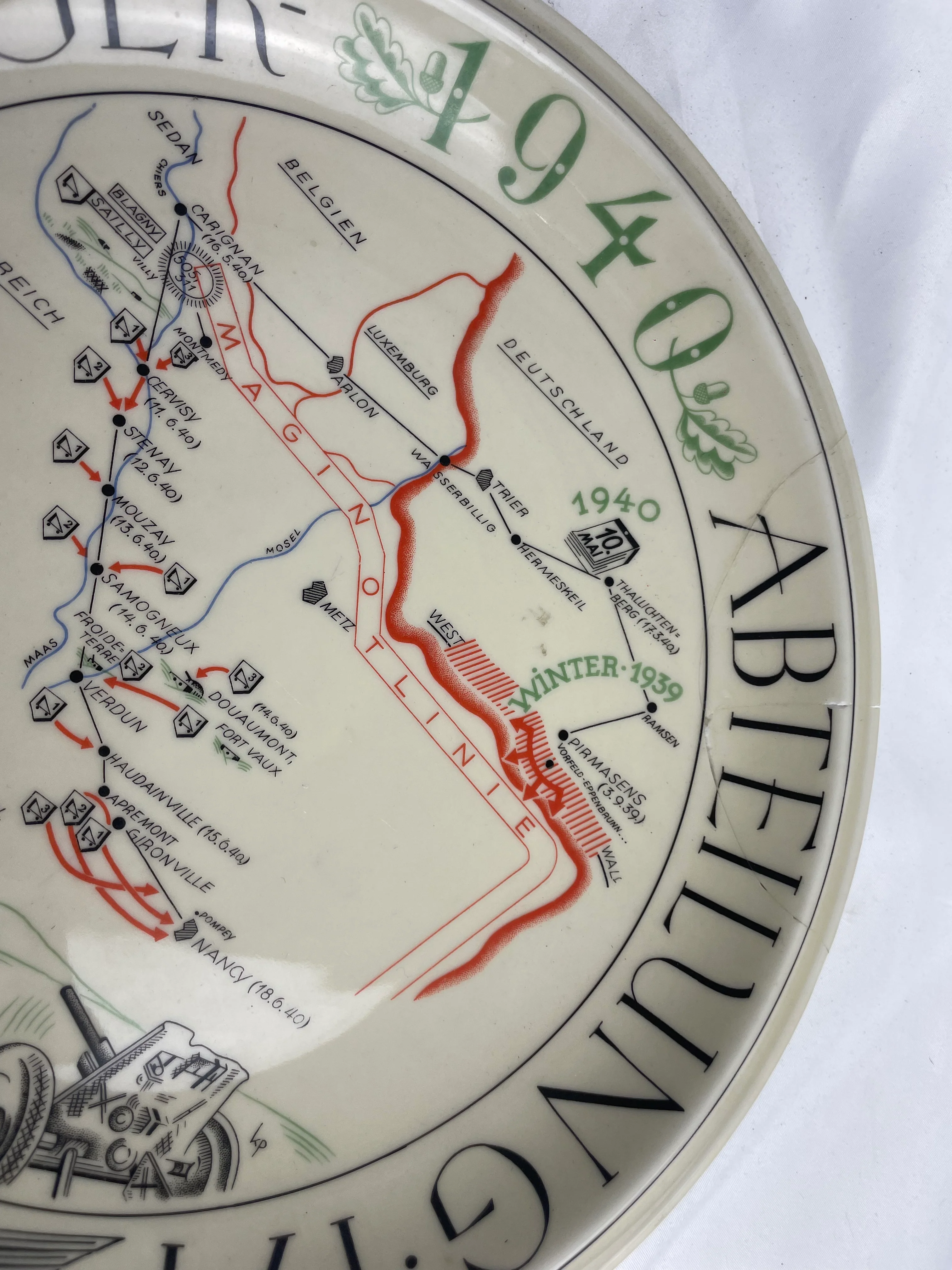 PANZER MAP PLATE 1940