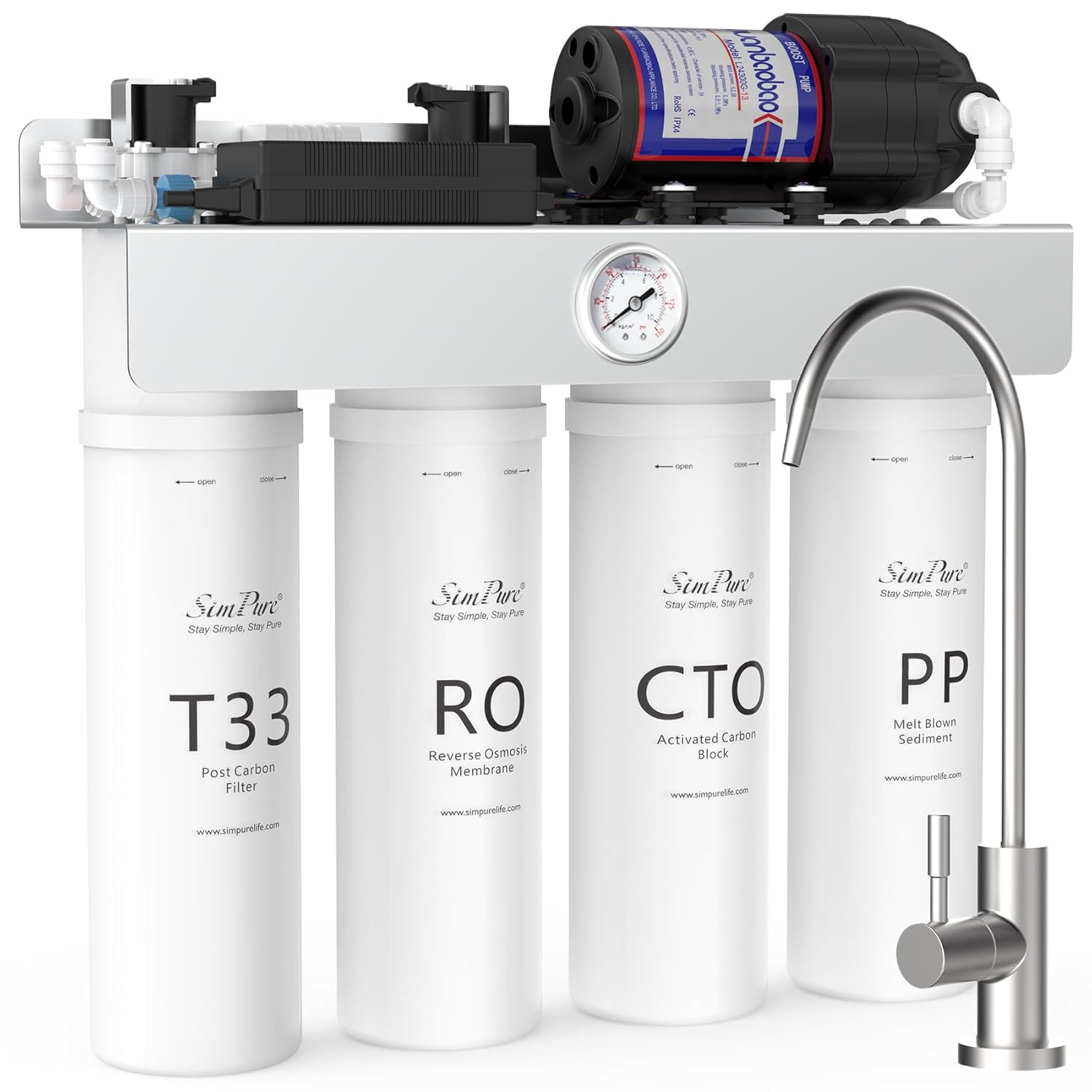Waterdrop T1 400UV Alkaline UV Reverse Osmosis System, 400 GPD, Tankless, NSF/ANSI 58 Certified, pH  Remineralization, Under Sink Water Filter, BPA Free
