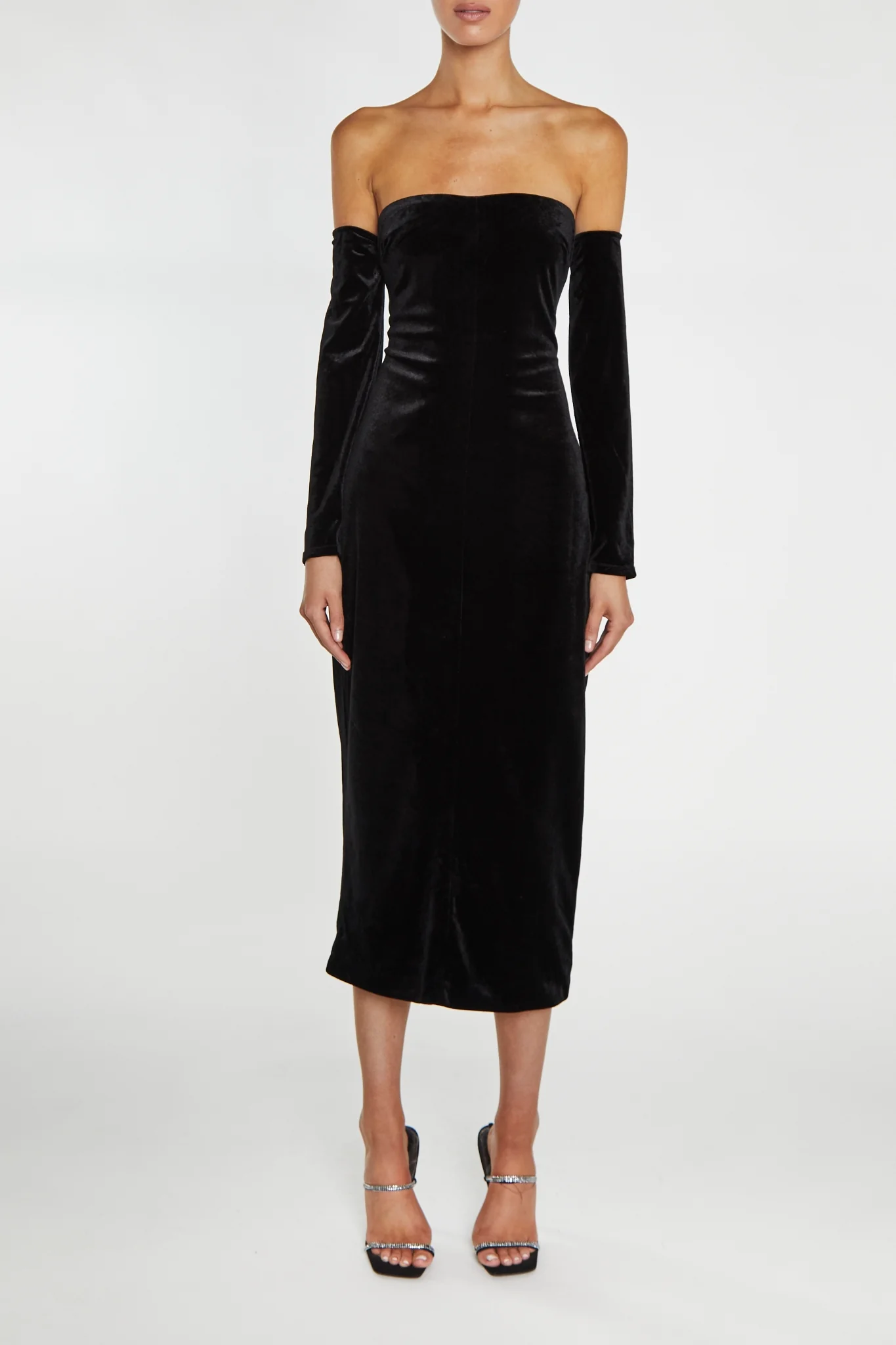 Zoe Black Bardot Fitted Midi Dress