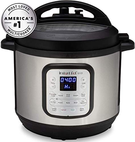 Instant Pot Duo Crisp 11 in 1 Air Fryer and Electric Pressure Cooker Combo with Multicooker Lids that Air Fries, Steams, Slow Cooks, Sautés, Dehydrates, & More, Free App With Over 800 Recipes, 6 Quart: Home & Kitchen