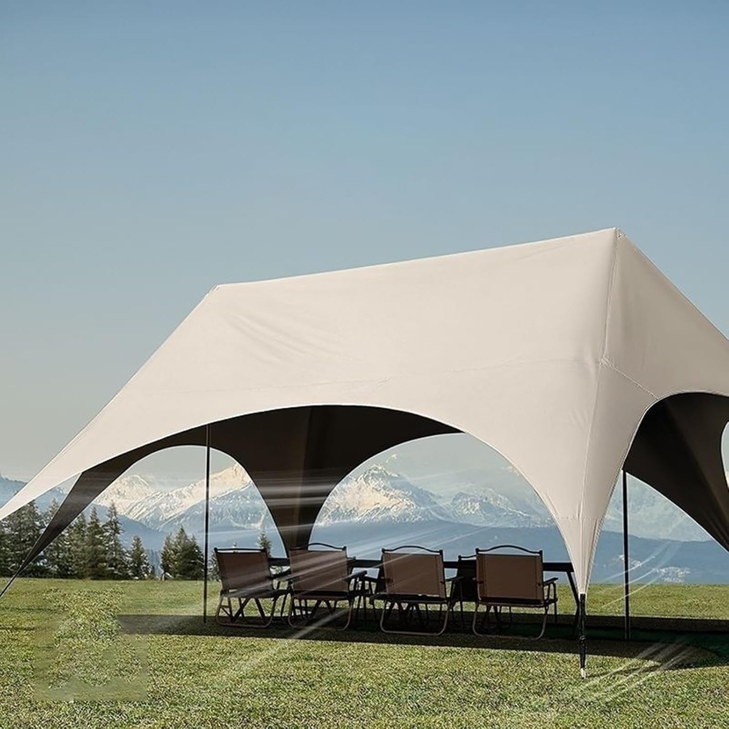 mit Baldachin für den Außenbereich – Faltbarer Pavillon mit einfacher Konfiguration | Schwerer Farbton für Hof, Terrasse, Picknick, Rasen, Pool, Grillen, Cam
