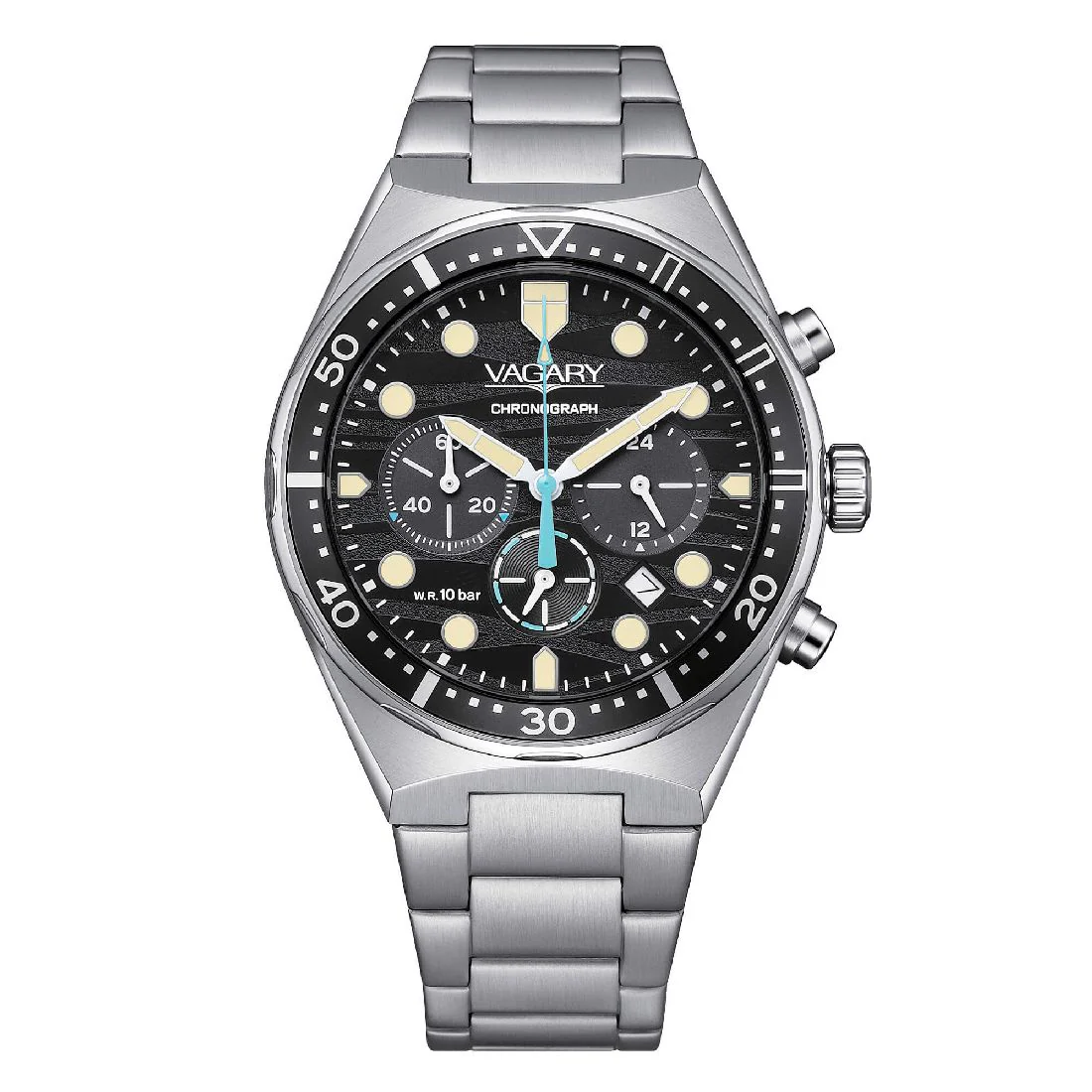Orologio Vagary Aqua39 Crono in acciaio quadrante nero IV2-214-51