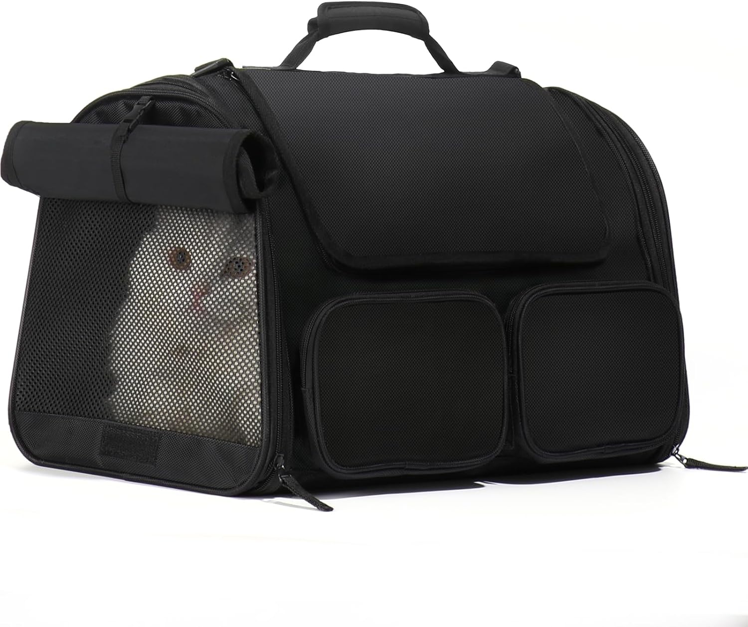 FUKUMARU Trasportino Morbido Per Cani e Gatti,44*28*30 cm.Box Scatola Pieghevole Per Viaggi Aereo e Auto,Borsa Trasporto Per Animale Domestico Taglia Piccola Fino a 7 kg,Portabile Traspirante,Grigio