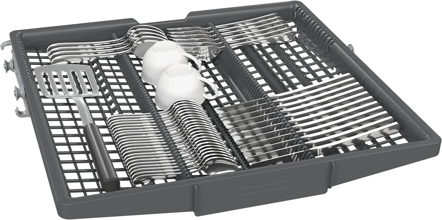 Siemens SN63EX14VE, iQ300 Smarter Geschirrspüler, Vollintegrierte Spülmaschine mit Besteckschublade, 60 cm, Auto Türöffnung dank autoOpen dry, Besonders leise durch iQdrive-Motor, infoLight aquaStop