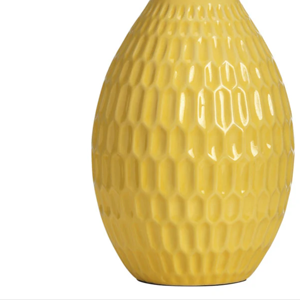 Ceramic Table Lamp with Inline Switch �C Mustard