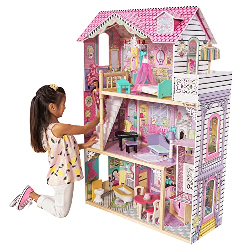 KidKraft Casa delle Bambole in Legno Annabelle con Accessori e Mobili inclusi, Casa a 3 Livelli di Gioco con Ascensore per Bambole 30cm, Giocattolo per Bambini 3  Anni, 65934 : Amazon.it: Giochi e giocattoli