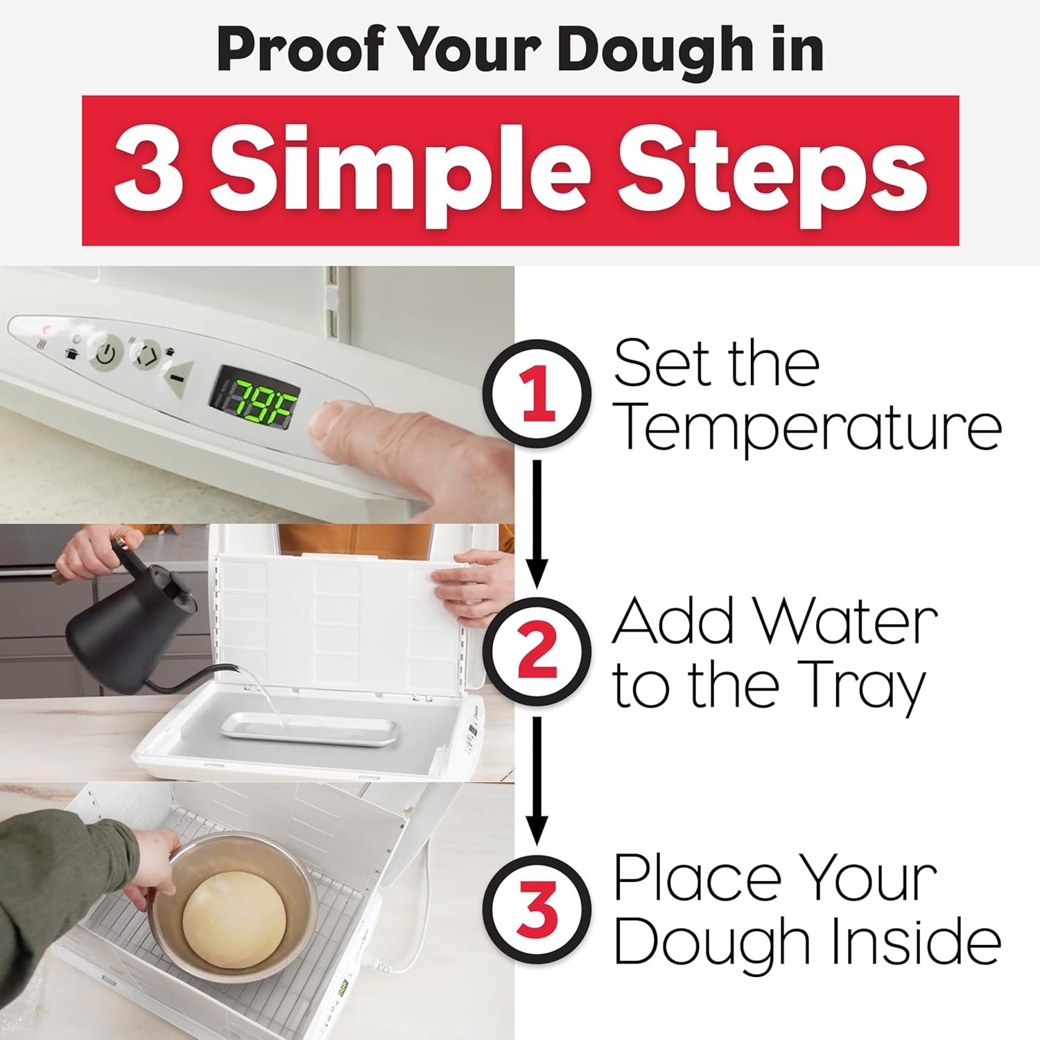 FENRIR Folding Proofer & Slow Cooker, Multi-Cooker, Yogurt Maker, Chocolate Melter, Bread Proofing Oven, Fermentare