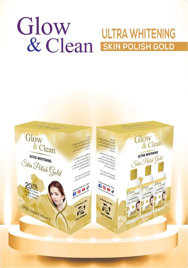 Glow & Clean Ultra Whitening Skin Polish Gold✨️ 24K Gold Extract