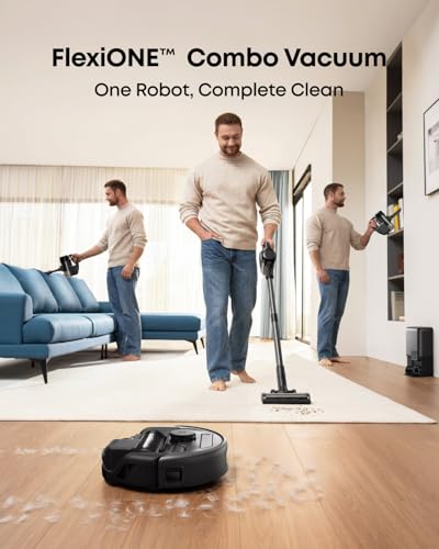 eufy Robot Vacuum 3 in 1 E20,Versatile Self Emptying, Max 30,000 pa, Five Stage Filtration System, Flash Charging, Precise Obstacle Avoidance,Pro Detangle Comb, Perfect for Carpet, Crevices, Stairs
