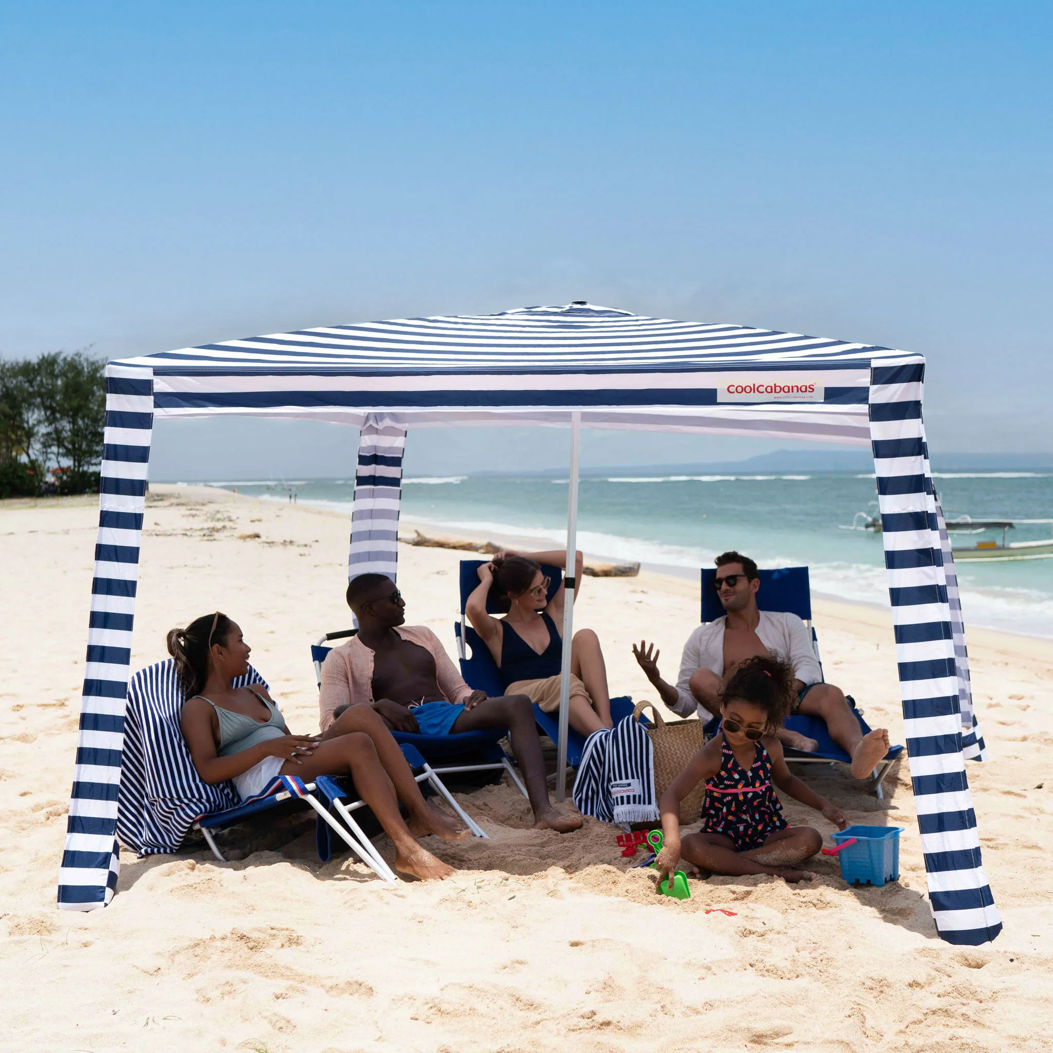 CoolCabana 5 Ombreggiatura da Spiaggia - Protezione UPF 50+, Ampia Zona d’Ombra