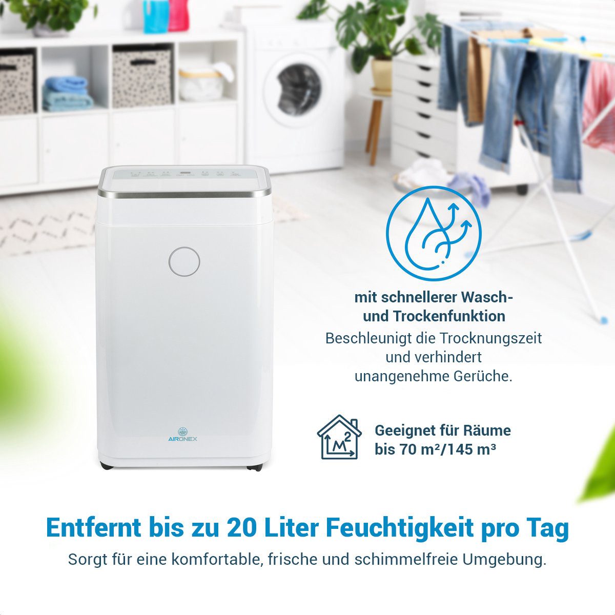 Luftentfeuchter Beugt Schimmel vor - Leise - Feuchtigkeitsabsorber