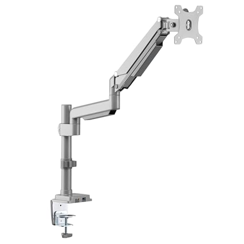 Tripp Lite DDR1732SAL   Braccio flessibile per monitor singolo in alluminio con morsetto da tavolo per schermi piatti da 17" a 32", con porte USB e audio : Informatica