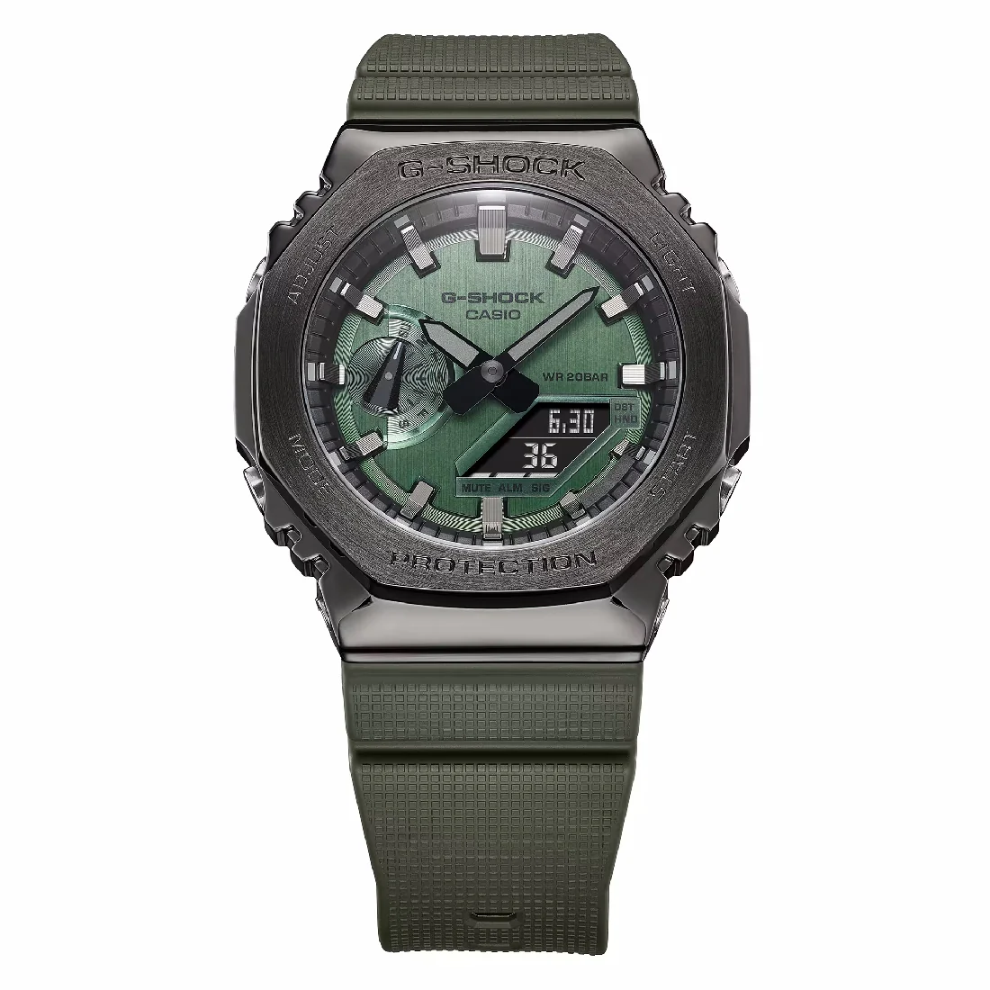 Orologio G-Shock GM-2100B-3AER verde e acciaio IP nero