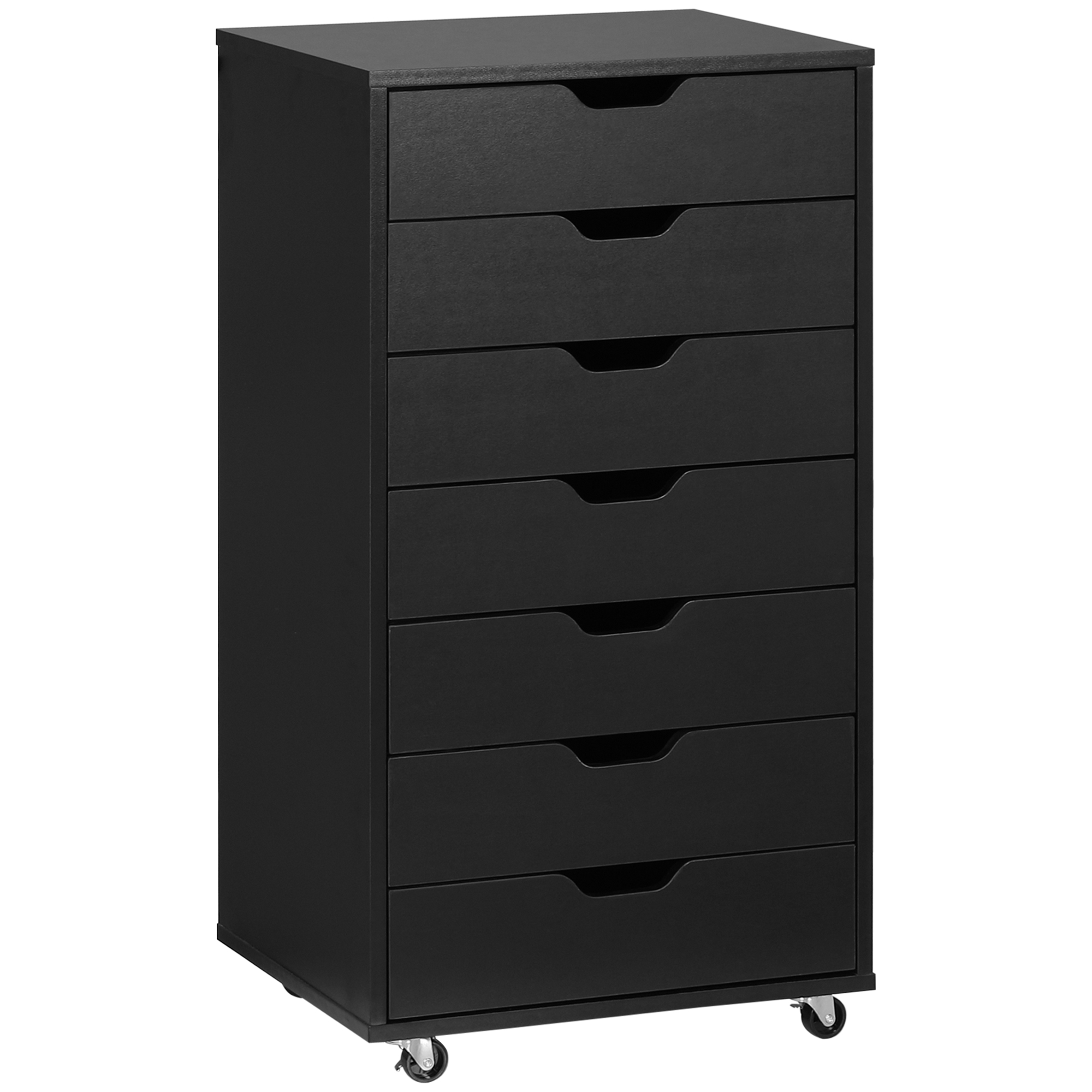 Vinsetto Bürocontainer auf Rollen Büromöbel Aufbewahrung mit 7 Schubladen Organizer für Dokumente, A4-Format oder Briefe