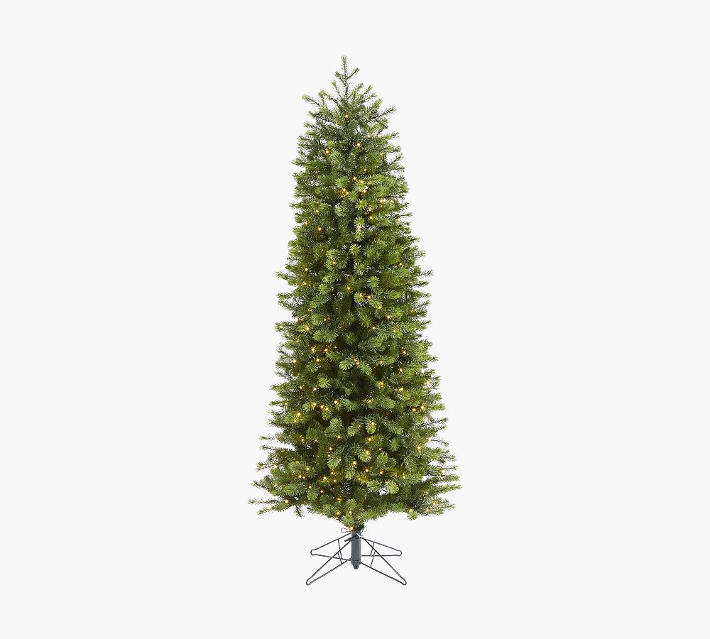 Lit Slim Colorado Mountain Spruce Faux Christmas Tree   6.5 Ft.   tiaotiao