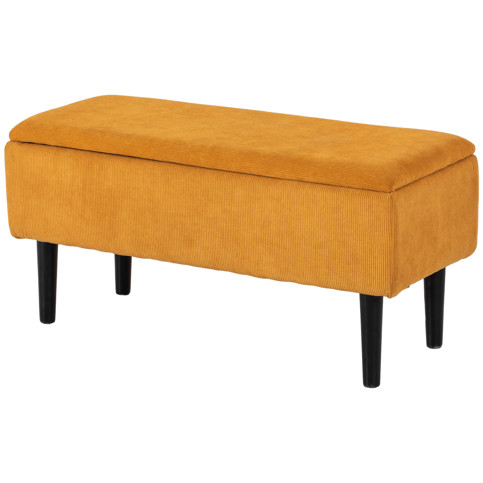 HOMCOM Truhenbank aus Polyester und Holz für Schlafzimmer und Eingang, 95x38x45 cm, Orange