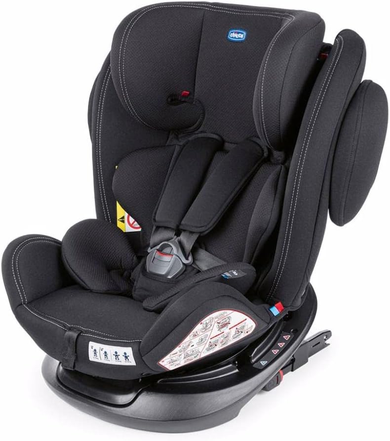 Chicco Unico Plus Seggiolino Auto 0-36 Kg Isofix Girevole A 360° E Reclinabile, Gruppo 0+/1/2/3 Da 0 A 12 Anni, Nero, 58 X 53 X 63 Cm