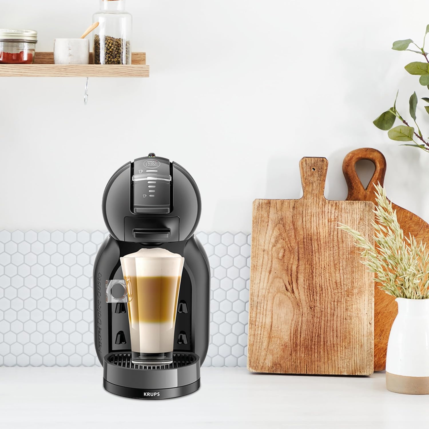 NESCAF DOLCE GUSTO MINI ME by KRUPS arctic-grey/ schwarz automatische Kaffeekapselmaschine