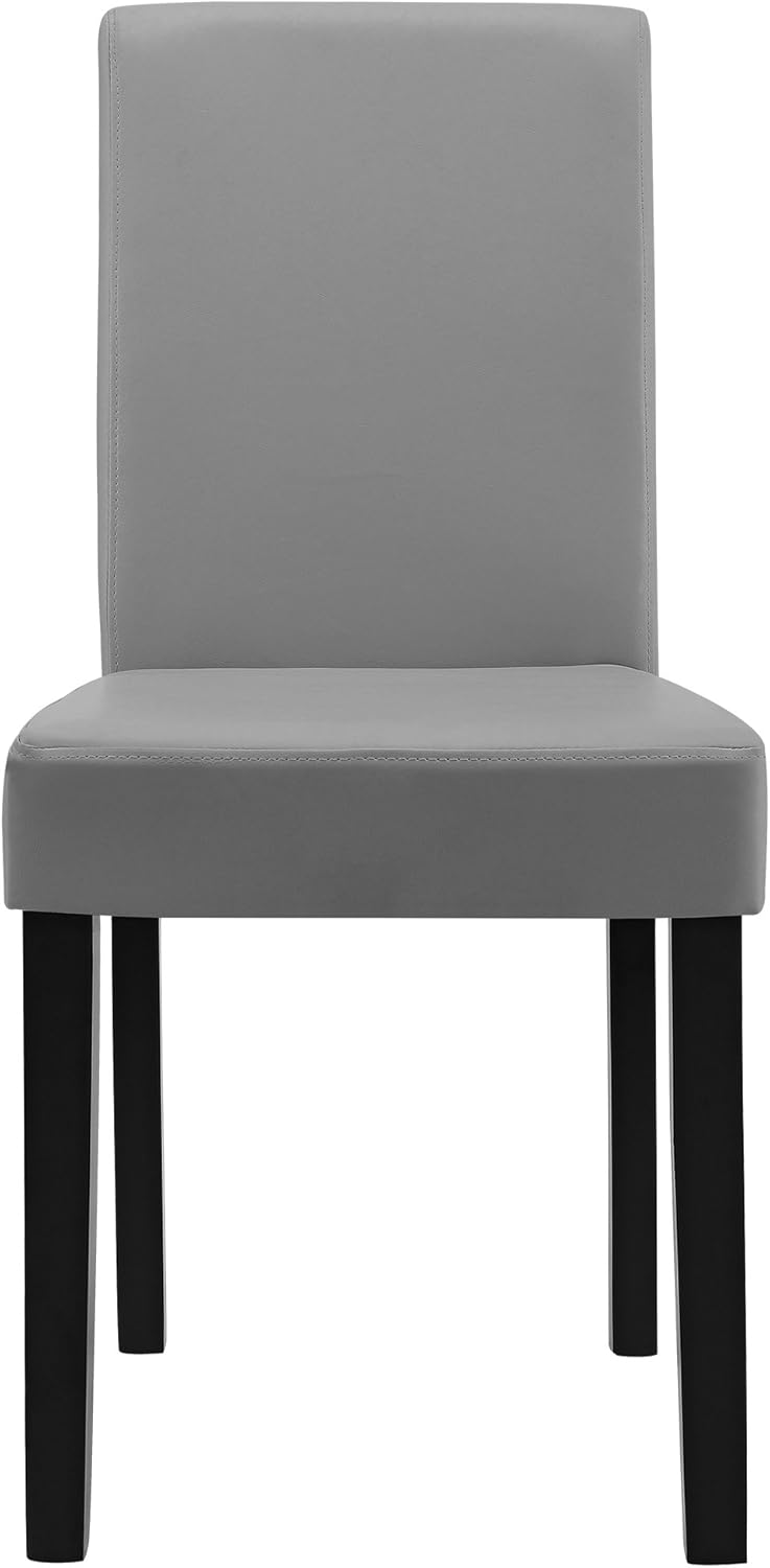 [en.casa] Set Pranzo con Tavolo in MDF 140x90 cm e 6 Sedie Imbottite in Similpelle - Set Elegante per Sala da Pranzo e Cucina - Effetto Rovere Bianco/Grigio Chiaro