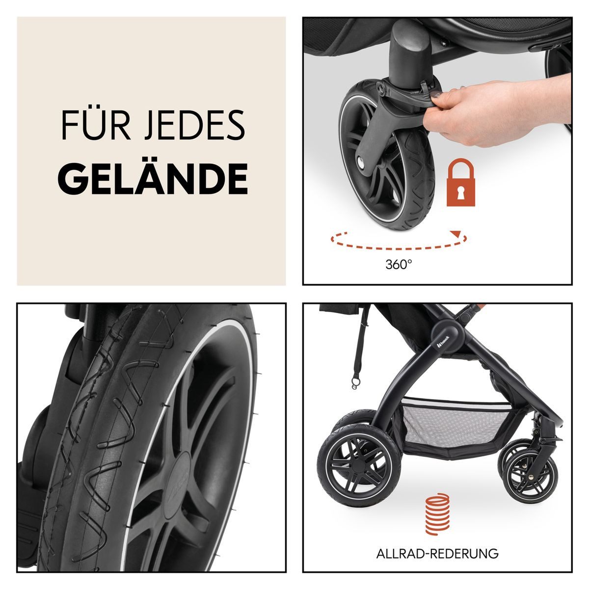 Kinder-Buggy UpTown - XXL - Melange Black
