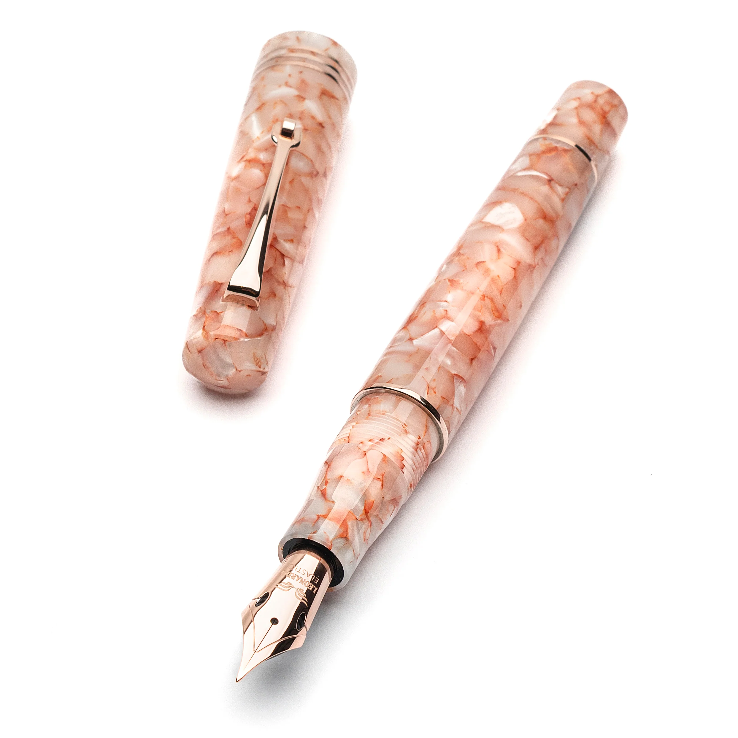 Leonardo Momento Zero Fountain Pen - Angel Skin with Rose Gold Trim