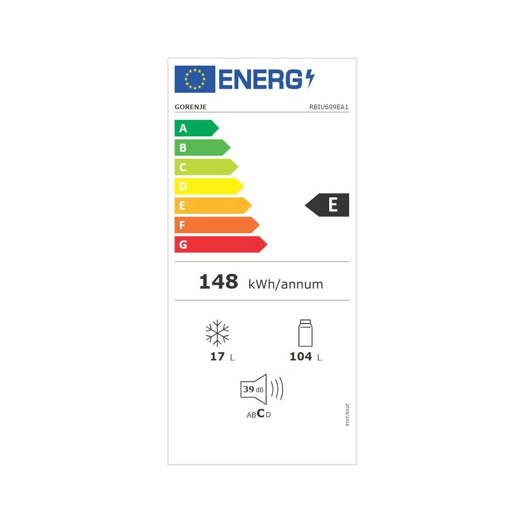 2025 Gorenje EB-koelapparaat met vaste deur, GF, UB voor RBIU 609 EA1