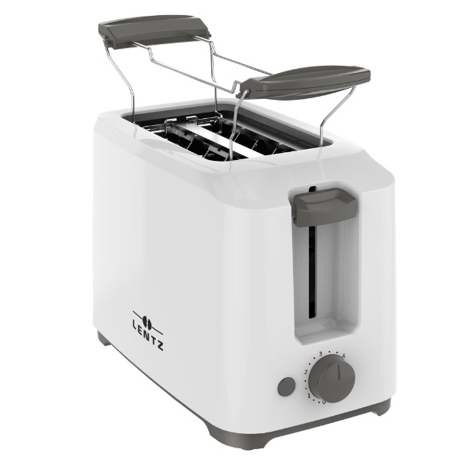 Toaster 2 Scheiben Toaster mit Brötchenaufsatz Weiß