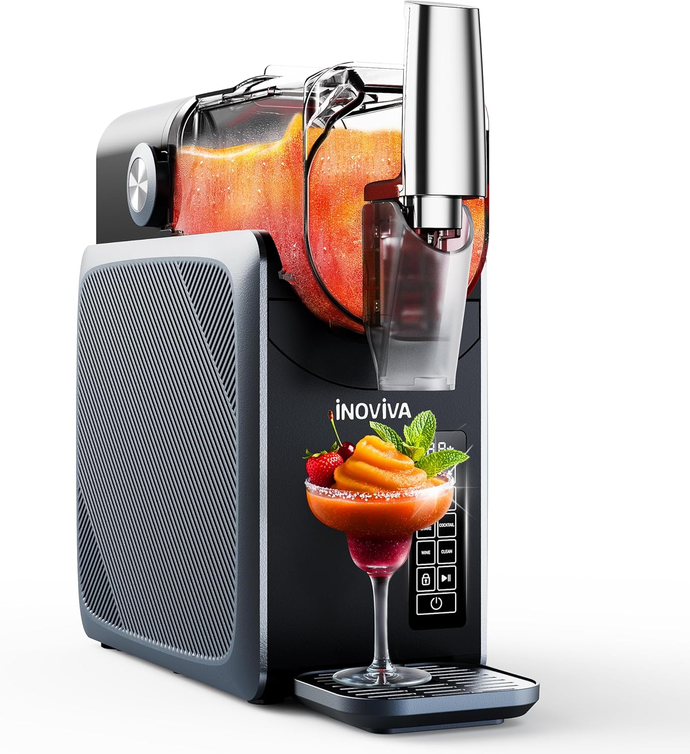 INOVIVA Slush Maschine, Kein Eis erforderlich, 2L Slushie Maschine für Zuhause mit Selbstreinigung, 5 voreingestellte Programme, gefrorene Slushie, Margaritas, Frappés, Milchshake (S1.2 Version)