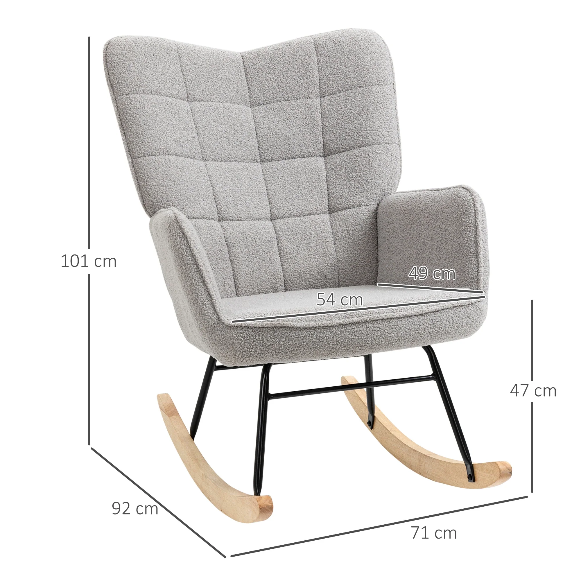HOMCOM Schaukelstuhl Wohnzimmer Schwingsessel elegant gemütlich