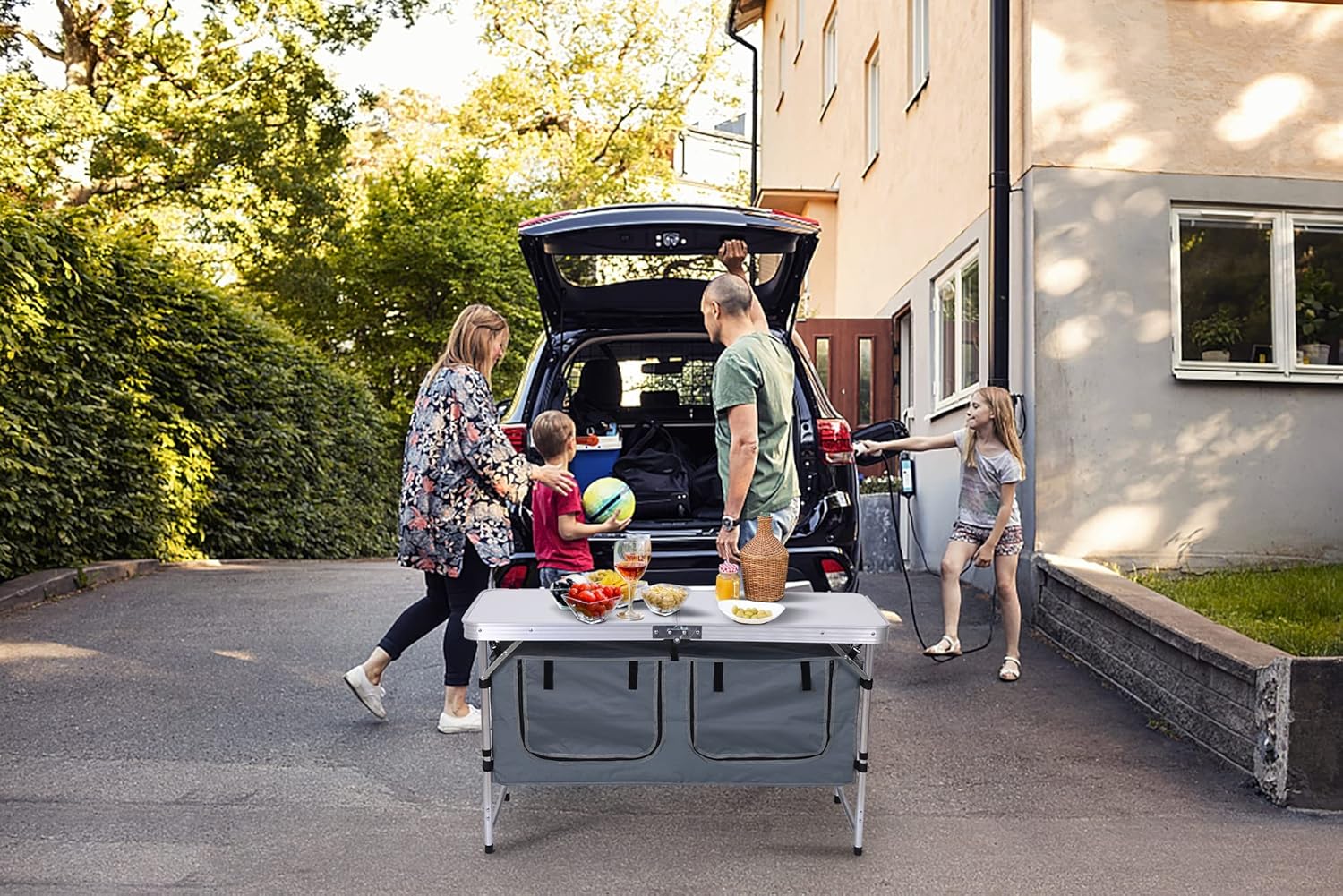 Camping Storage Table Grill Foldable Table