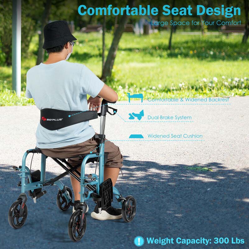 Eletriclife Aluminum Adjustable Folding Handle Medical Walker Rollator