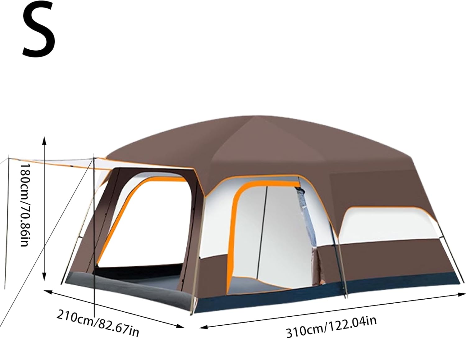 Campingzelt, Family Cabin Multi-Room Shelter, 30 x 22 x 27 cm, Windfestes Design & geringes Gewicht, geräumig für Outdoor-Abenteuer, Backpacking, Backyard, Beach, Hiking