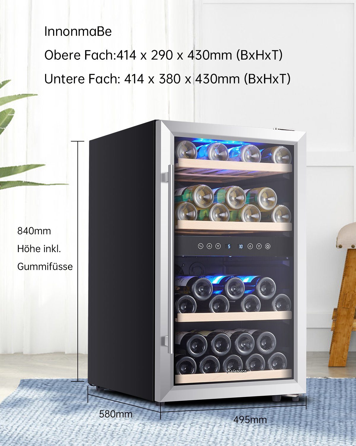 Weinkühlschrank KRC-45BSS-1