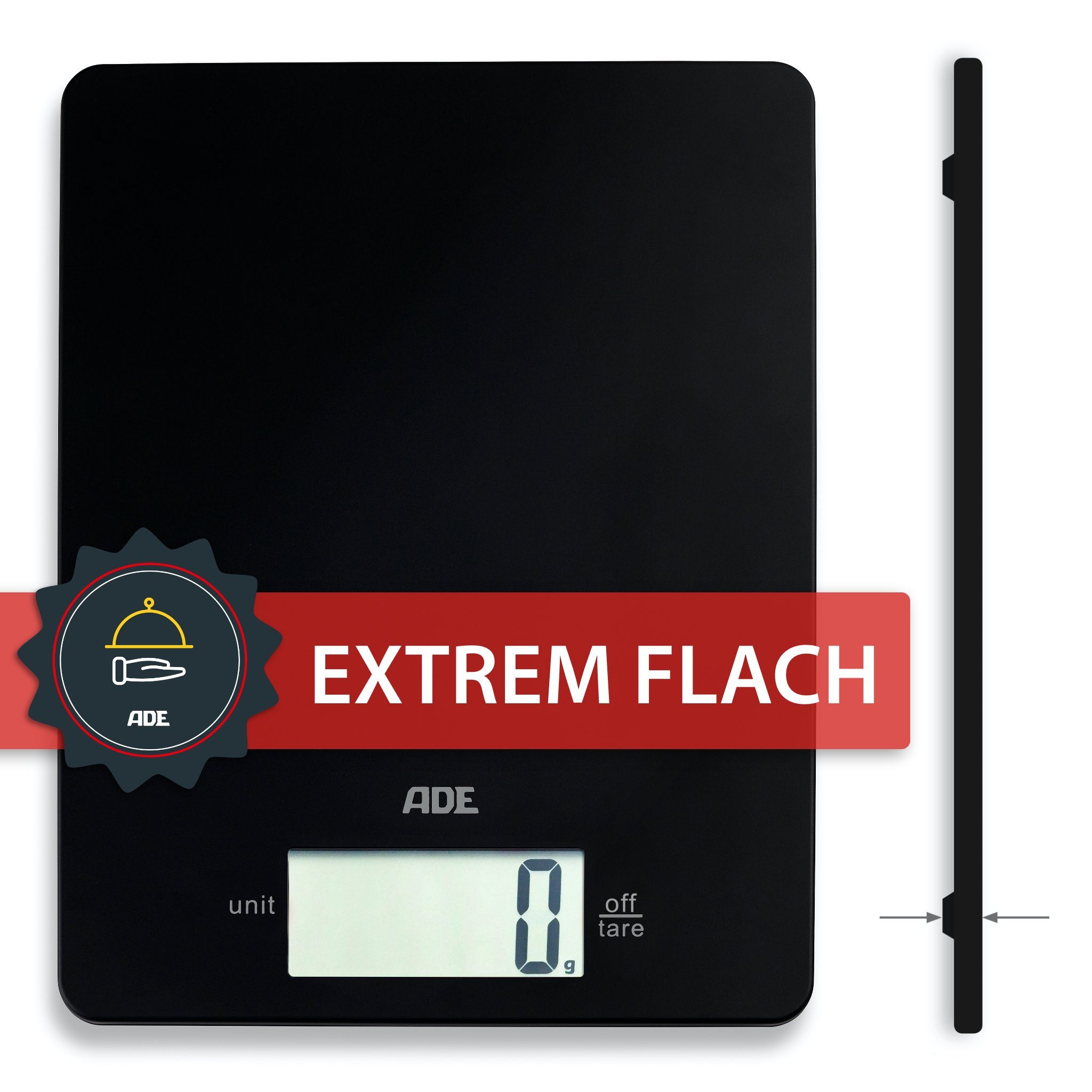 Küchenwaage extrem flache Waage, nur 9mm hoch