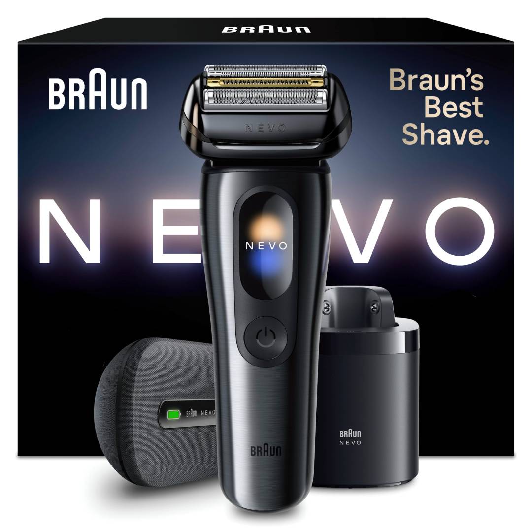 Elektrorasierer Herren NEVO17015C mit 7-in-1 Pflegesystem, AeroTouch-Technologie und Reise- & Ladeetui, Graphit