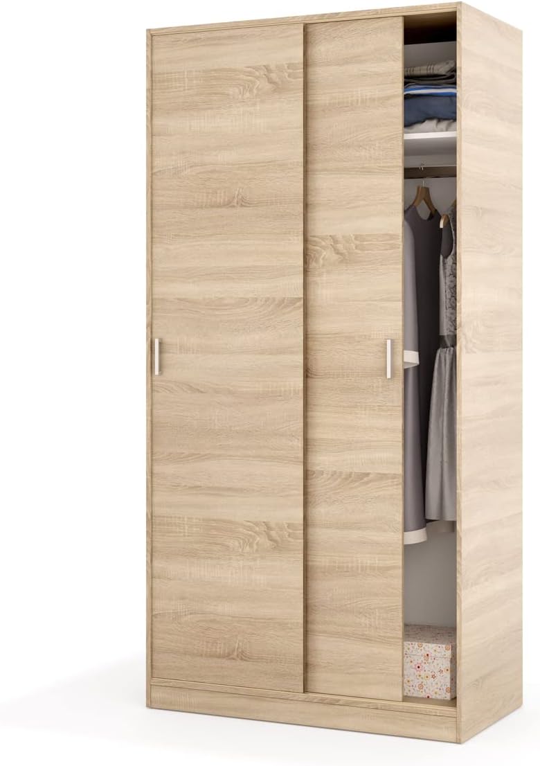 MarinelliGroup MAX019F Wardrobe with 2 Doors and 2 Shelves Oak 100 x 50 x 200 cm