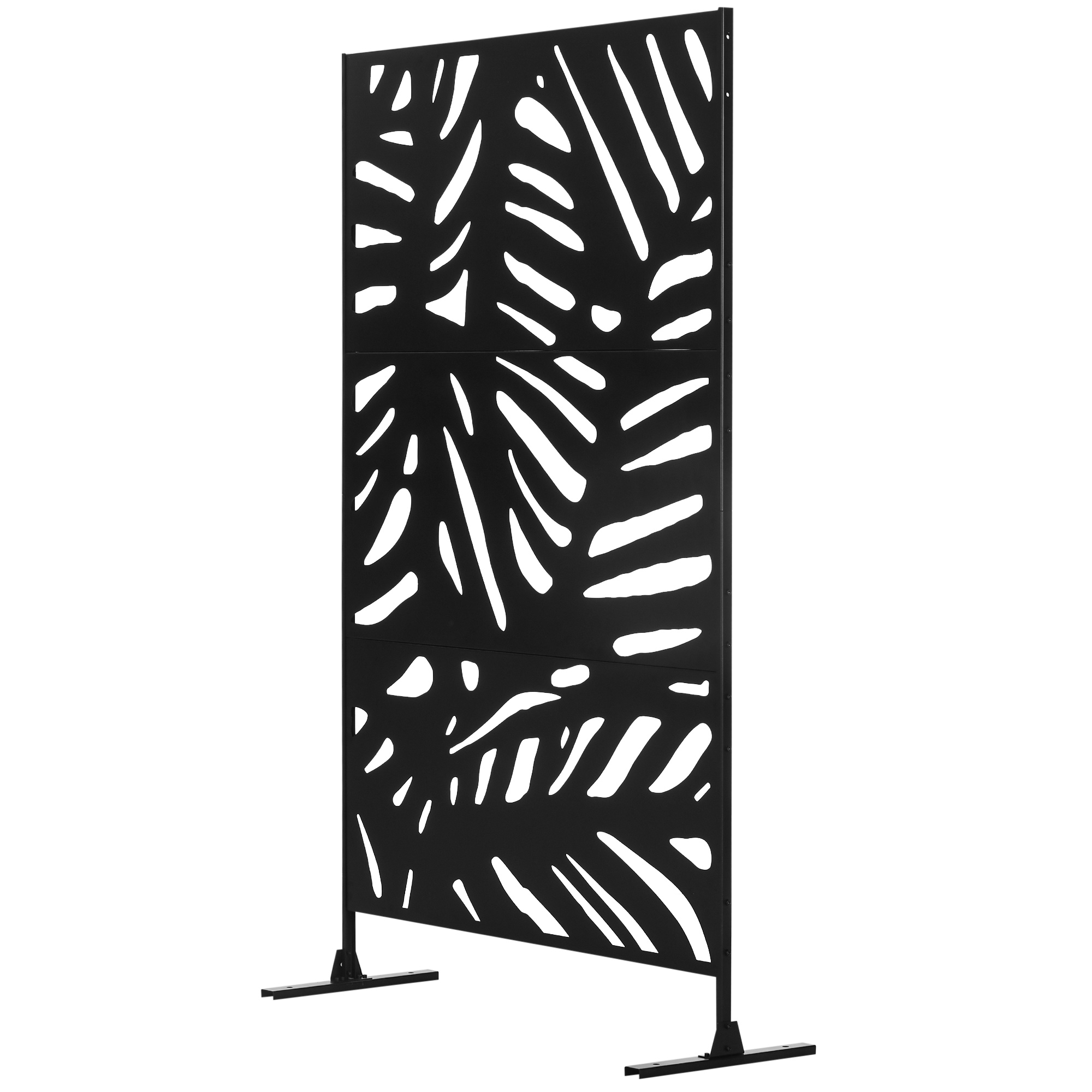 Outsunny Sichtschutzwand Sichtschutzgitter Sichtschutz für den Außenbereich, 122 cm x 45 cm x 198 cm, Schwarz
