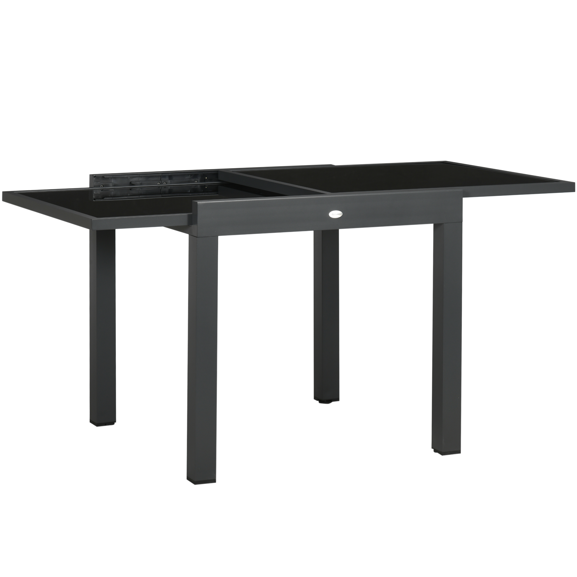 Outsunny Gartentisch Outdoor-Klapptisch Erweiterbarer Klapptisch, wetterbeständig, 160 cm × 80 cm × 75 cm, Schwarz