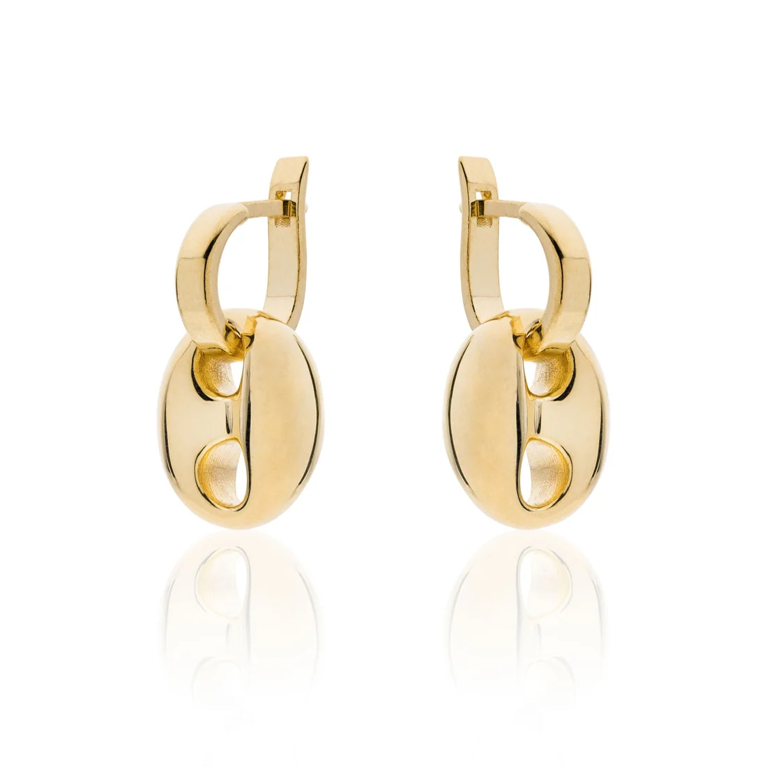 Orecchini Unoaerre 6423 argento dorato giallo con maglia marinara