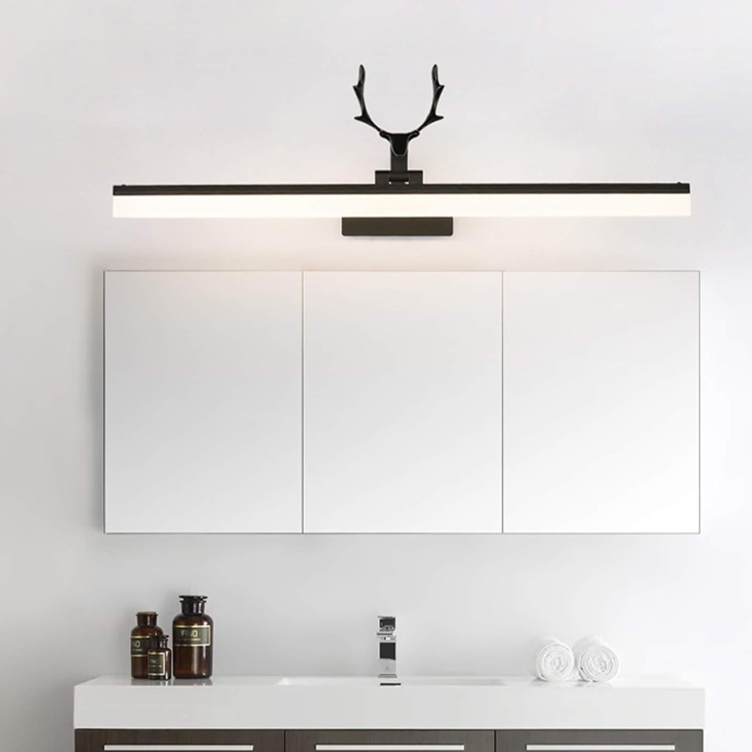 Generisch Geweih-Wandleuchte, Drehbare Spiegelleuchte, Retro-led-badezimmerleuchte, Ip44 wasserdichte Spiegelleuchte, 70 cm Wandleuchte Mit Warmweißem Licht (Warm Light 50cm12W)