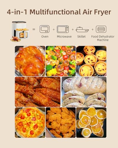 VEWIOR Air Fryer, 5.3Qt Airfryer with Viewing Window, 7 Custom Presets Large Oven with Smart Digital Touchscreen,Non stick and Dishwasher Safe Basket : Home & Kitchen